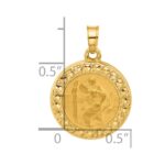 14k Polished and Satin Hollow St. Christopher Medal Round Pendant - Image 4