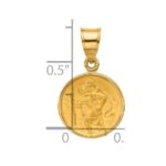 14k Polished and Satin St. Christopher Medal Round Pendant - Image 4