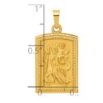 14K Polished and Satin Rectangular Hollow St. Christopher Medal Pendant - Image 4