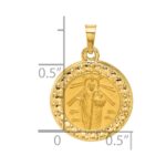 14K Polished and Satin Hollow St. Jude Thaddeus Medal Round Charm - Image 4