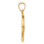 14K with White Rhodium Polished and Satin Hollow St. Jude Thaddeus Medal Round Charm - Image 2