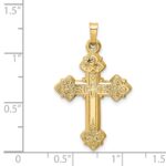 14k Budded Hollow Cross Pendant - Image 3