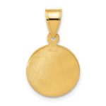 14k Polished and Satin Solid St. Michael Medal Round Pendant - Image 3