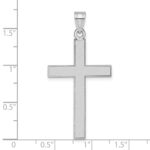 14k White Gold Florentine Satin Cross Pendant - Image 4