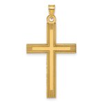 14k Laser Etched Cross Charm