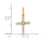 14k Polished Fancy CZ Cross Charm / Pendant - Image 4