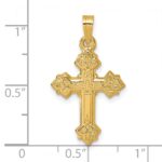 14k Polished Fleur de Lis Cross Pendant - Image 4