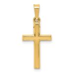 14k Diamond-cut Small Hollow Cross Pendant - Image 3