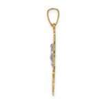 14k Two-tone Cara Vaca Crucifix Pendant - Image 2