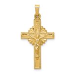 14k INRI Hollow Iona Crucifix Pendant