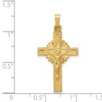 14k INRI Hollow Iona Crucifix Pendant - Image 3
