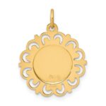 14k Polished and Satin Solid Infant of Prague Medal Scalloped Edge Round Charm - Image 4