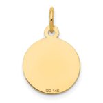 14k Polished and Satin Solid HOLY COMMUNION Diamond-cut Edge Round Disc Charm - Image 4
