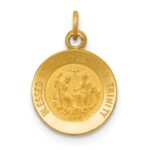 14k Polished and Satin Solid Holy Trinity Medal Charm