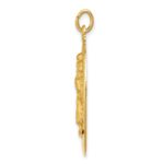 14k Polished and Satin Solid Cut-out Saint Christopher Medal Oval Pendant - Image 2