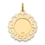 14k Polished and Satin Solid Saint Anthony Medal with Scalloped Edge Charm - Image 4