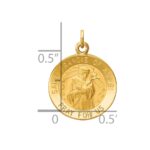 14k Polished and Satin Solid Saint Francis of Assisi Medal Round Charm - Image 3