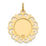 14k Polished and Satin Solid Saint Anne Medal Scalloped Edge Charm - Image 4