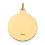 14k Polished and Satin Solid Saint Gerard Medal Round Charm - Image 4