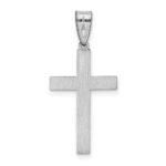 14k White Gold Laser Etched Cross Charm - Image 4
