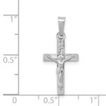 14k White Gold INRI Crucifix Charm - Image 3