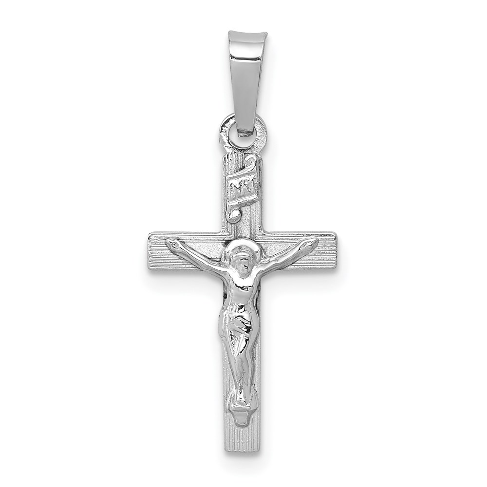 XR501.jpg 14k White Gold INRI Crucifix Charm - Image 1