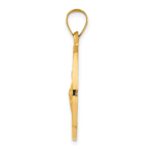 14k Polished and Satin Hollow Saint Jude Thaddeus Medal Round Pendant - Image 2