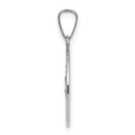 14k White Gold Polished and Satin Solid Saint Christopher Medal Charm - Image 2