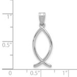 14k White Gold Ichthus Fish Pendant - Image 3