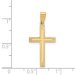 14k Polished Laser Etched Cross Charm - Image 3