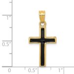 14k Black Epoxy Latin Cross Pendant - Image 3