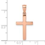 14K Rose Gold Polished Beveled Cross Charm - Image 3