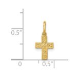 14K Floral Cross Charm - Image 3
