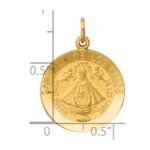 14k Polished and Satin Solid San Juan De Los Lagos Medal Round Pendant - Image 3