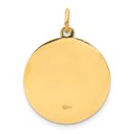 14k Polished and Satin Solid Saint Matthew Medal Round Pendant - Image 4