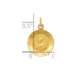 14k Polished and Satin Solid Our Lady Of The Assumption Medal Round Charm - Image 3