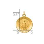 14k Polished and Satin Solid Infant of Prague Medal Round Charm - Image 3