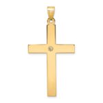 14k Polished .03 carat Diamond Cross Pendant