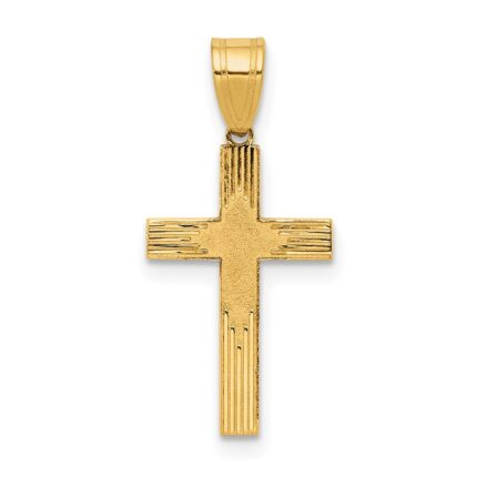 14K Laser Designed Cross Pendant