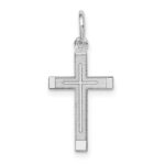 14K White Gold Laser Designed Cross Charm