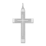 14K White Gold Laser Designed Cross Pendant