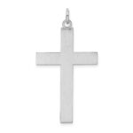 14K White Gold Laser Designed Cross Pendant - Image 4