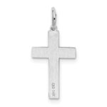 14K White Gold Laser Designed Cross Charm - Image 4