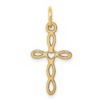 14K Loop with Center Heart Cross Charm