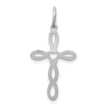 14K White Gold Loop with Center Heart Cross Charm - Image 4