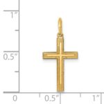 14K Laser Designed Cross Charm - Image 3