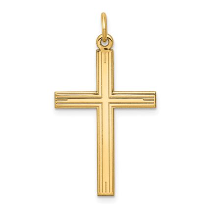 14K Laser Designed Cross Pendant