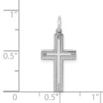 14K White Gold Laser Designed Cross Pendant - Image 3