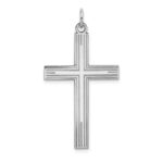 14K White Gold Laser Designed Cross Pendant
