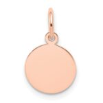 14k Rose Gold Plain .011 Gauge Round Engraveable 10mm Disc Charm